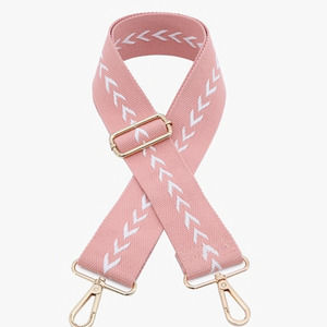 Rose Pink White Arrowhead Adjustable Crossbody Bag Purse Guitar Strap